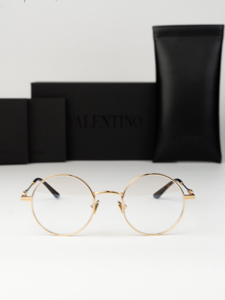 Valentino Men Eyeglasses Gold Transparent Round Vlx-173 D New Authentic